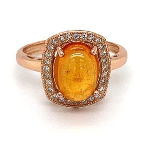 Mandarin Spessartine 3.40ct Rose Gold Silver Ring